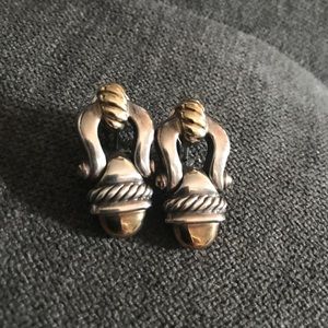 DAVID YURMAN Silver and Gold Door Knocker Earrings